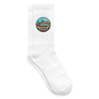 Abzeichen der Wawel-Burg Wawel-Schloss in Krakau Polen - Tennissocken - Weiß - Rechts