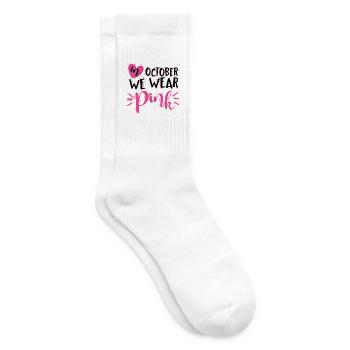 In October We Wear Pink–Brustkrebs Awarenes  - Tennissocken - Weiß - Rechts