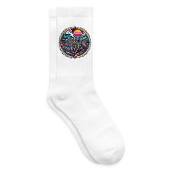 Psychedelische Meeresschildkröte - Tennissocken - Weiß - Rechts