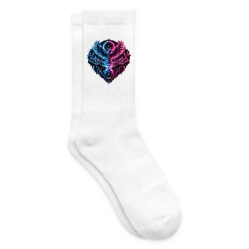 Neon Phönix Geometrie - Tennissocken - Weiß - Rechts