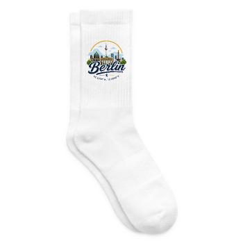 Berlin - Germany - Berliner Bär - Koordinaten - Tennissocken - Weiß - Rechts
