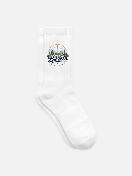 Berlin - Germany - Berliner Bär - Koordinaten - Tennissocken - Weiß