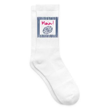 Moin Hamburg Franzbrötchen - Tennissocken - Weiß - Rechts