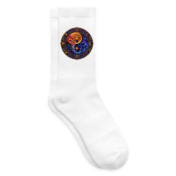 Yin & Yang - Tennissocken - Weiß - Rechts