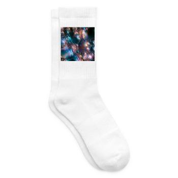 Irisierende metallische Blasen - Tennissocken - Weiß - Rechts