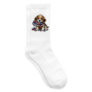 Beagle Zerstört Sneaker - Tennissocken - Weiß - Rechts