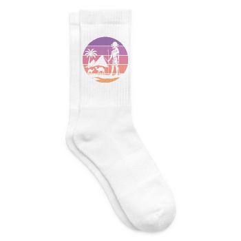 Horus, Falkengott — ägyptischer pinker Sonnenuntergang - Tennissocken - Weiß - Rechts