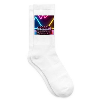 Kirschtorte Neon - Trend trifft Tradition! - Tennissocken - Weiß - Rechts
