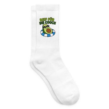 Reif für die Couch Avocado Cartoon Design - Tennissocken - Weiß - Rechts