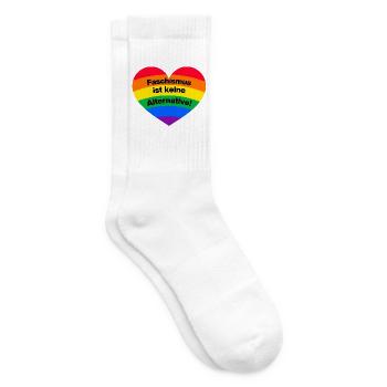 FASCHISMUS IST KEINE ALTERNATIVE. NIE WIEDER - Tennissocken - Weiß - Rechts