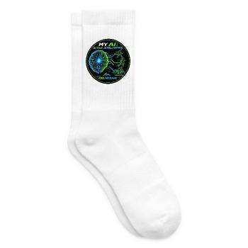 Meine KI Aktive Intelligenz von DELMOUVE - Tennissocken - Weiß - Rechts