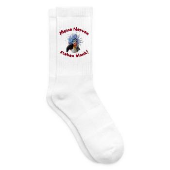Krallo Kreisch™  Meine Nerven stehen blank! - Tennissocken - Weiß - Rechts