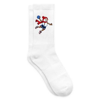 Handball-Schneemann im Sprungwurf - Tennissocken - Weiß - Rechts