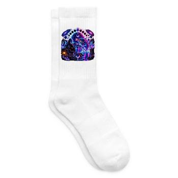 Kosmischer Anglerfisch – Tiefsee aus dem All - Tennissocken - Weiß - Rechts