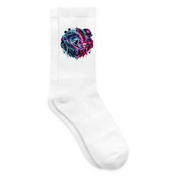 Kosmischer Wellenreiter – Surfen im All - Tennissocken - Weiß - Rechts