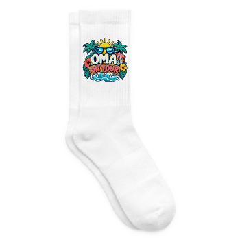 Oma on Tour – Familienurlaub Geschenk - Tennissocken - Weiß - Rechts