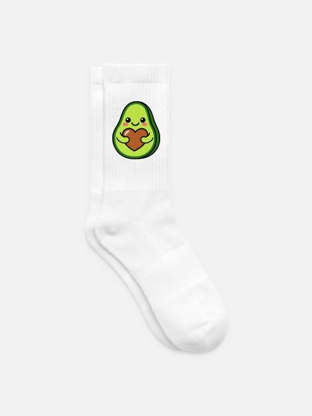 Avocado-Herz-Umarmung Illustration - Tennissocken - Weiß