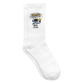 Hab ne Idee frag mich was Roboter Glühbirne Design - Tennissocken - Weiß - Rechts