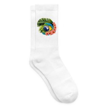 ara mit Palmblättern - Tennissocken - Weiß - Rechts