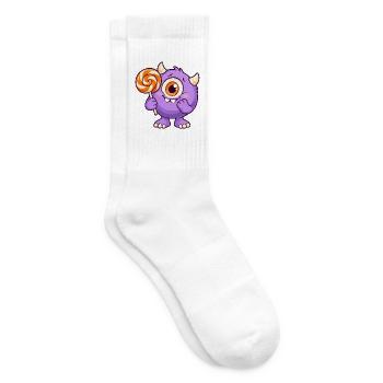 Niedliches Zyklopenmonster mit Lutscher - Tennissocken - Weiß - Rechts