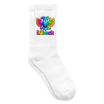 Lübeck unter dem Regenbogen - Tennissocken - Weiß - Rechts