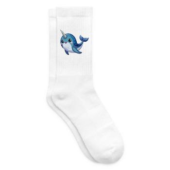 Niedliche Baby-Narwale - Tennissocken - Weiß - Rechts