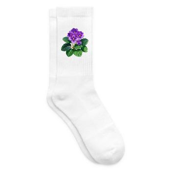Afrikanische Veilchen - Tennissocken - Weiß - Rechts