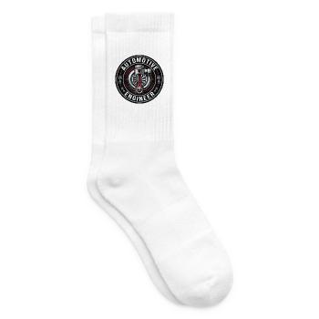 Kfz-Ingenieur-Turbo-Kolben-Abzeichen-Geschenk - Tennissocken - Weiß - Rechts
