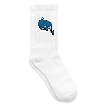 Coole Blue Whale Cartoon-Grafik - Tennissocken - Weiß - Rechts