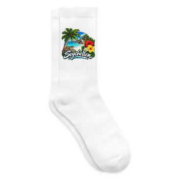 Seychellen – Traumstrand, Palmen & Paradies - Tennissocken - Weiß - Rechts