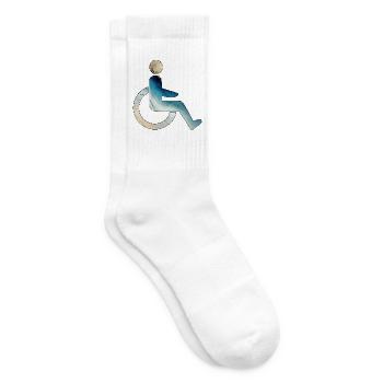 Rollstuhl Rollstuhlfahrer - Tennissocken - Weiß - Rechts
