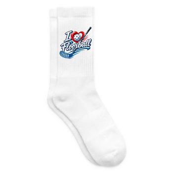 Floorball Liebe , I Love Floorball - Tennissocken - Weiß - Rechts
