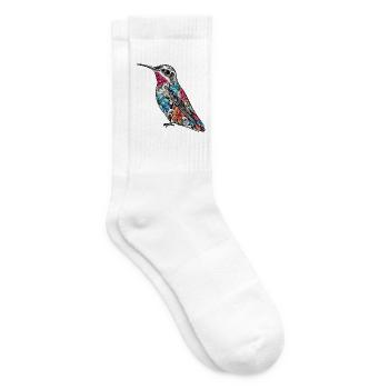 Kolibri Floral Tattoo-Stil - Tennissocken - Weiß - Rechts
