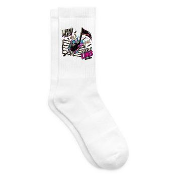 Lustiges Musikgeschenk – Musik bleibt nicht in den Linien - Tennissocken - Weiß - Rechts