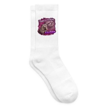 SystemChaos Raccoon Meme - Tennissocken - Weiß - Rechts