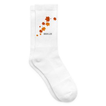 Herbstliche Laubspirale - Tennissocken - Weiß - Rechts