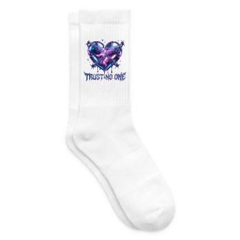 Trust No One - Y2K Liquid Chrome Barbed Wire Broke - Tennissocken - Weiß - Rechts