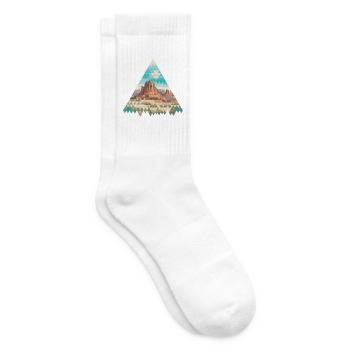 Geometrische Wüstenlandschaft Dreieck - Tennissocken - Weiß - Rechts