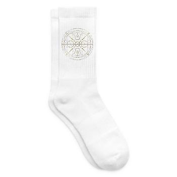 Goldenes Kreismandala Geometrie - Tennissocken - Weiß - Rechts