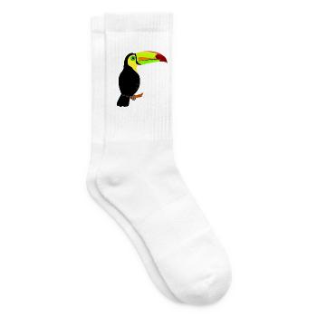Neon-Tukan auf Schwarz - Tennissocken - Weiß - Rechts