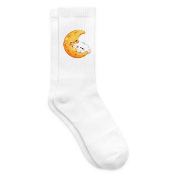 Mondkuscheln im Wolkennest - Tennissocken - Weiß - Rechts