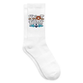 Knoten heute – Seltsames nautisches Segeldesign - Tennissocken - Weiß - Rechts