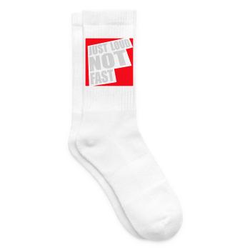 Just Loud Not Fast Laut Nicht Schnell Spruch Logo  - Tennissocken - Weiß - Rechts