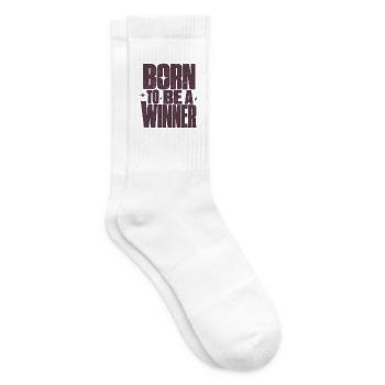 Born To Be A Winner Gewinner Motivation Spruch - Tennissocken - Weiß - Rechts