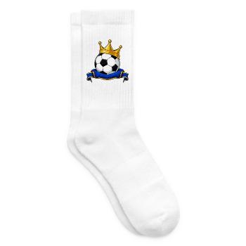 Gekrönter Fußball auf einem königlichen Kissen - Tennissocken - Weiß - Rechts