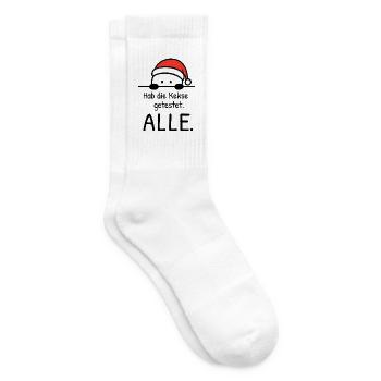 Hab die Kekse getestet. ALLE. | Weihnachtshumor - Tennissocken - Weiß - Rechts