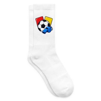 Schiedsrichterpfiff sowie rote und gelbe Karten - Tennissocken - Weiß - Rechts