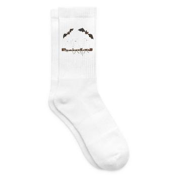 Mäuse-Geistertrio am Ast - Tennissocken - Weiß - Rechts
