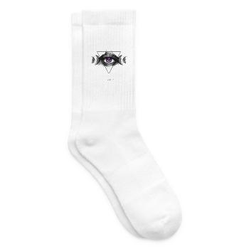 Geometrische Vision: Auge mit Mond-Symbolik - Tennissocken - Weiß - Rechts