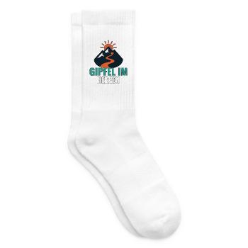 Gipfel im Herzen. – Minimalistische Gipfelmotive. - Tennissocken - Weiß - Rechts